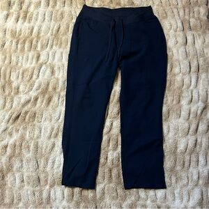 Mandala Navy Slim Leg Scrub Pants